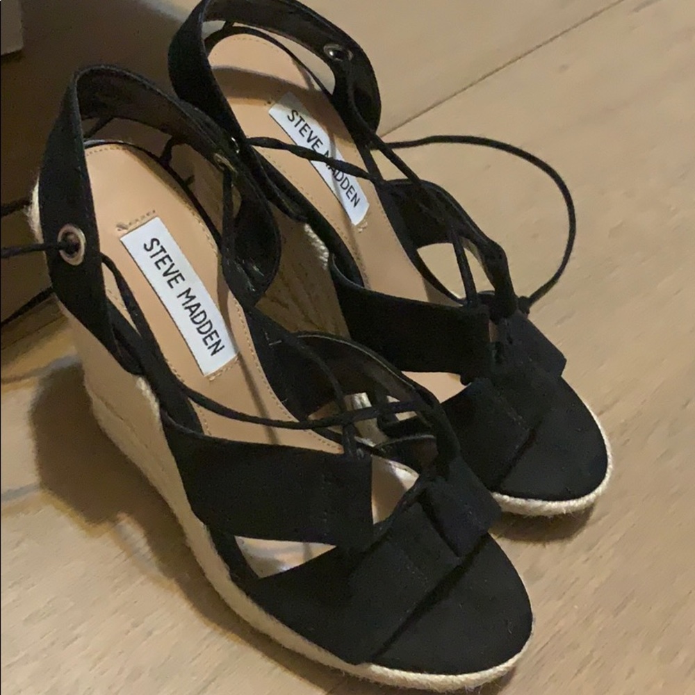 Size 36 Lace Up Espadrilles Steve Madden Wedges